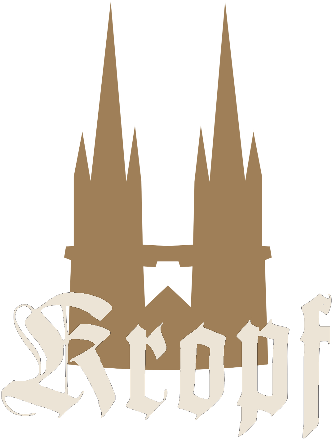 Zeichen der Familie Kropf: das Turmpaar der Kasseler Martinskirche mit dem Schriftzug Kropf